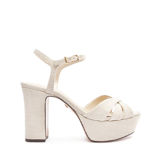 Keefa Linen Sandal Sandals SPRING 24 5 Oyster Linen Fabric - Schutz Shoes