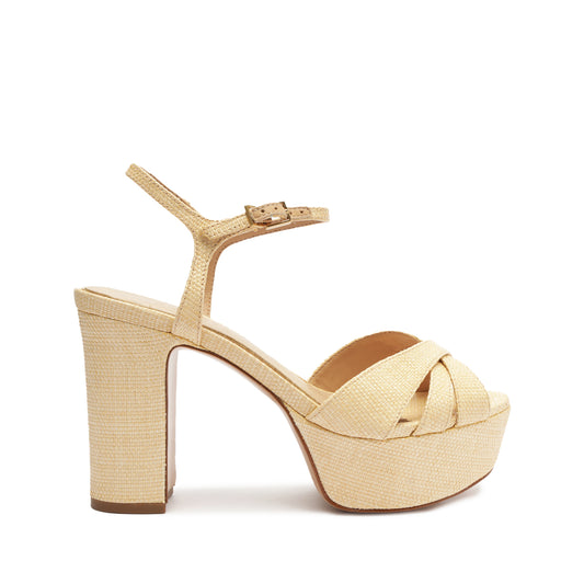 Keefa Raffia Sandal Sandals SPRING 24 5 Natural Woven Atanado Leather - Schutz Shoes