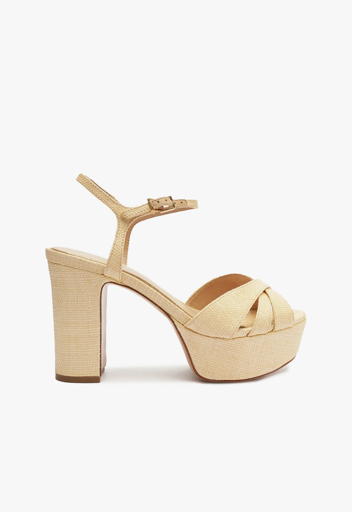 Keefa Raffia Sandal SPRING 24 5 Natural Woven Atanado Leather - Schutz Shoes