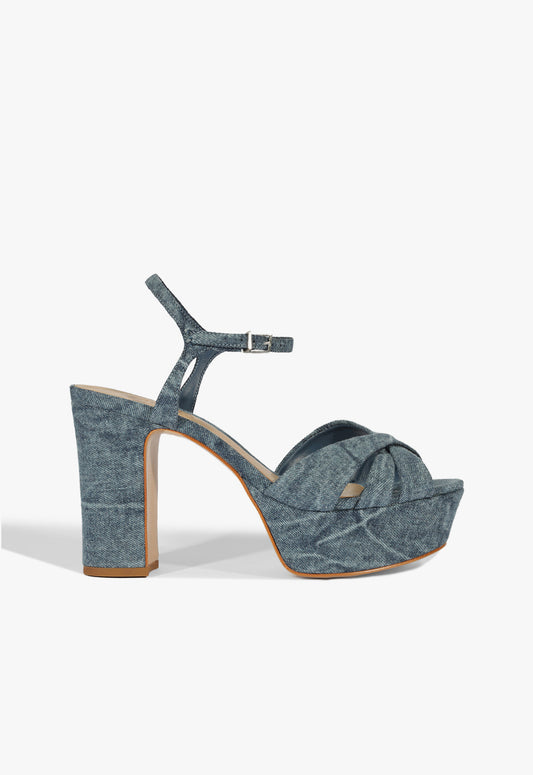 Keefa Denim Sandal Spring 25 5 Blue Fabric - Schutz Shoes