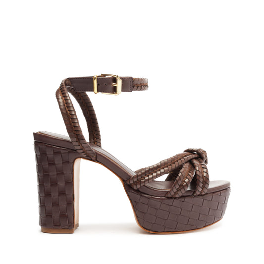 Kareena Woven Platform RESORT 24 5 Dark Chocolate Leather - Schutz Shoes