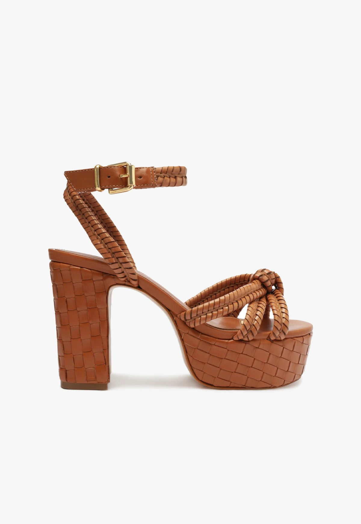 Kareena Woven Platform RESORT 25 5 Brown Leather - Schutz Shoes