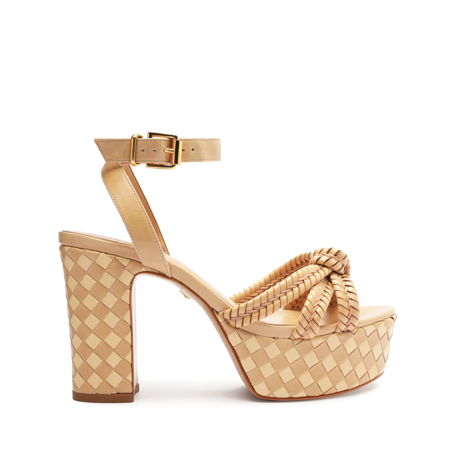 Kareena Woven Platform Sandal Sandals Summer 24 5 Light Beige Atanado Prime Leather - Schutz Shoes