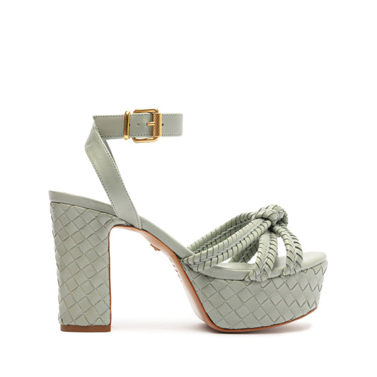 Kareena Woven Platform Sandal Sandals Summer 24 5 Green Atanado Prime Leather - Schutz Shoes