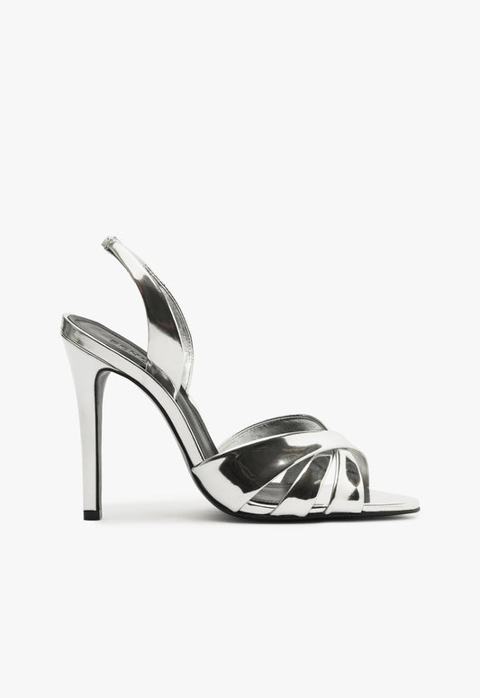 Keefa Sling Sandal Sandals Winter 24 5 Silver Specchio Leather - Schutz Shoes