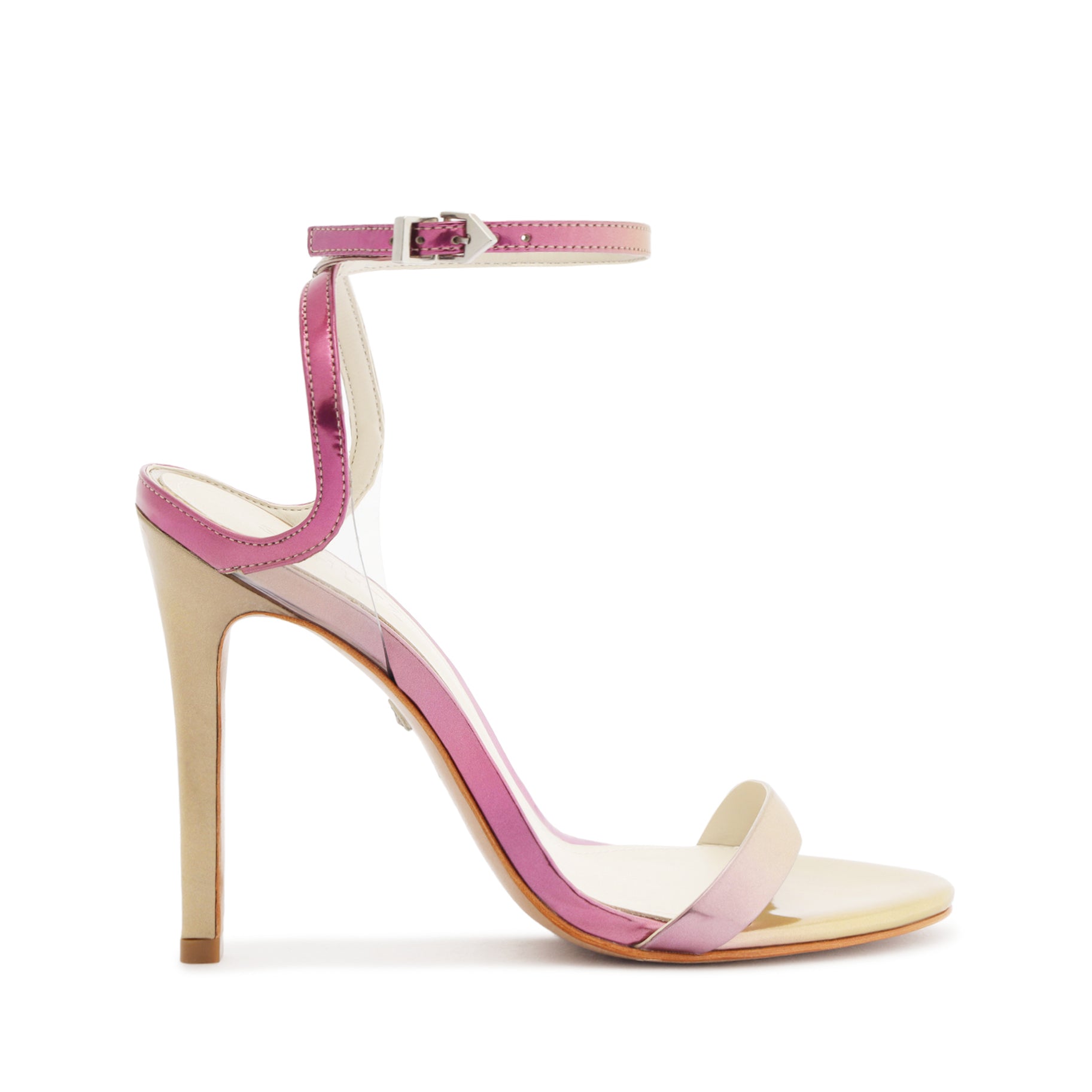 Skye Vinyl and Specchio Leather Sandal Sandals High Summer 24 5 Gold Specchio Leather - Schutz Shoes