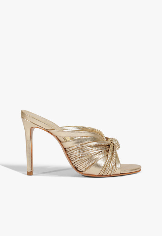 Gaya Mule Sandal 5 Platinum Metallic Synthetic - Schutz Shoes