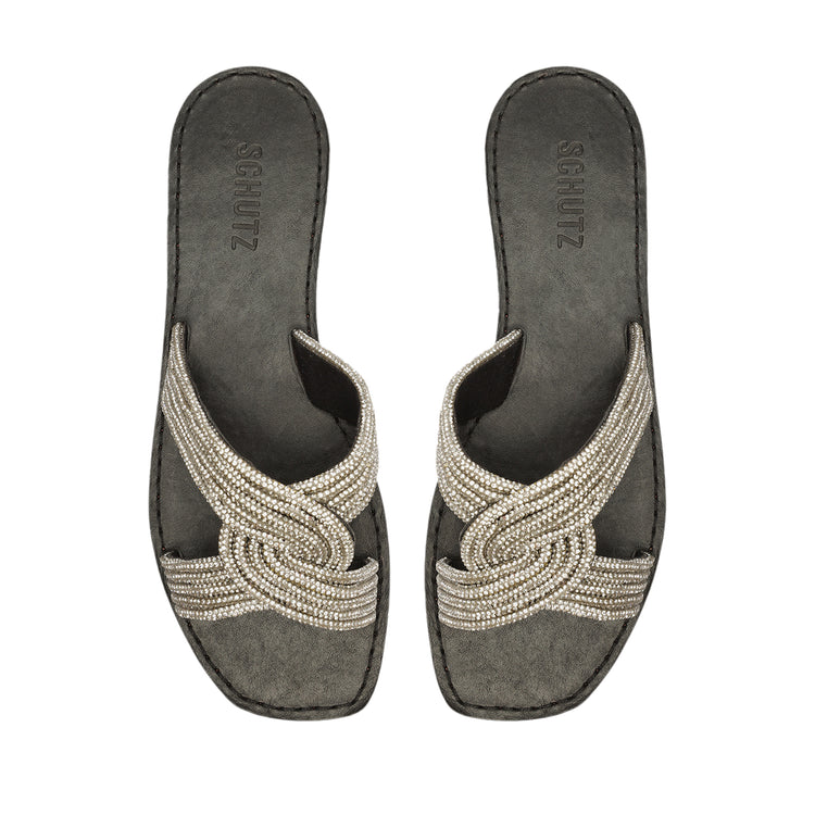 Alivia Nubuck Sandal Flats Spring 23    - Schutz Shoes