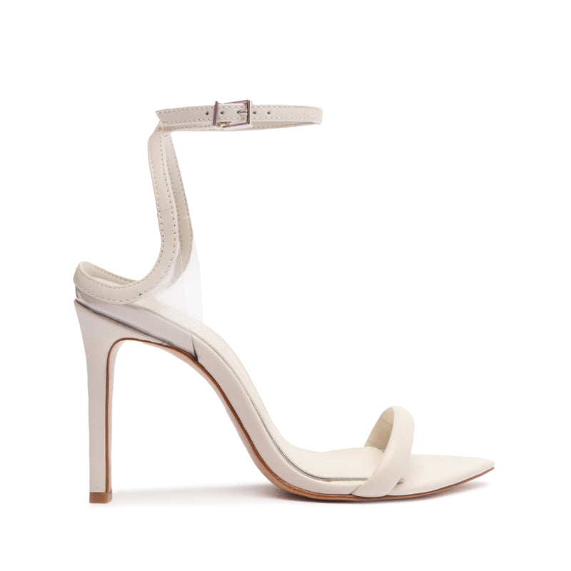 Pryia Leather Sandal Sandals Resort 24 5 Pearl Nappa Leather & Vinyl - Schutz Shoes