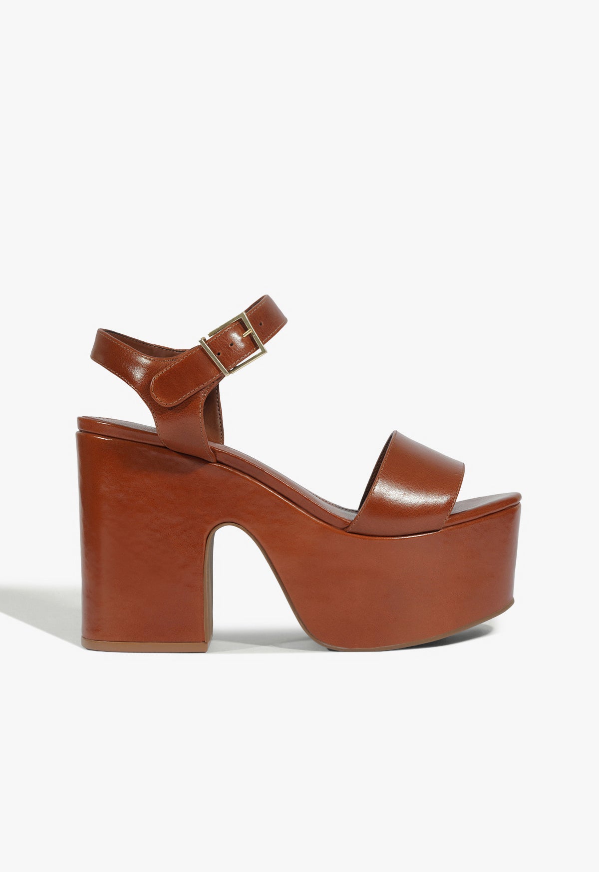 Tuke Leather Sandal 5 Cognac Leather - Schutz Shoes