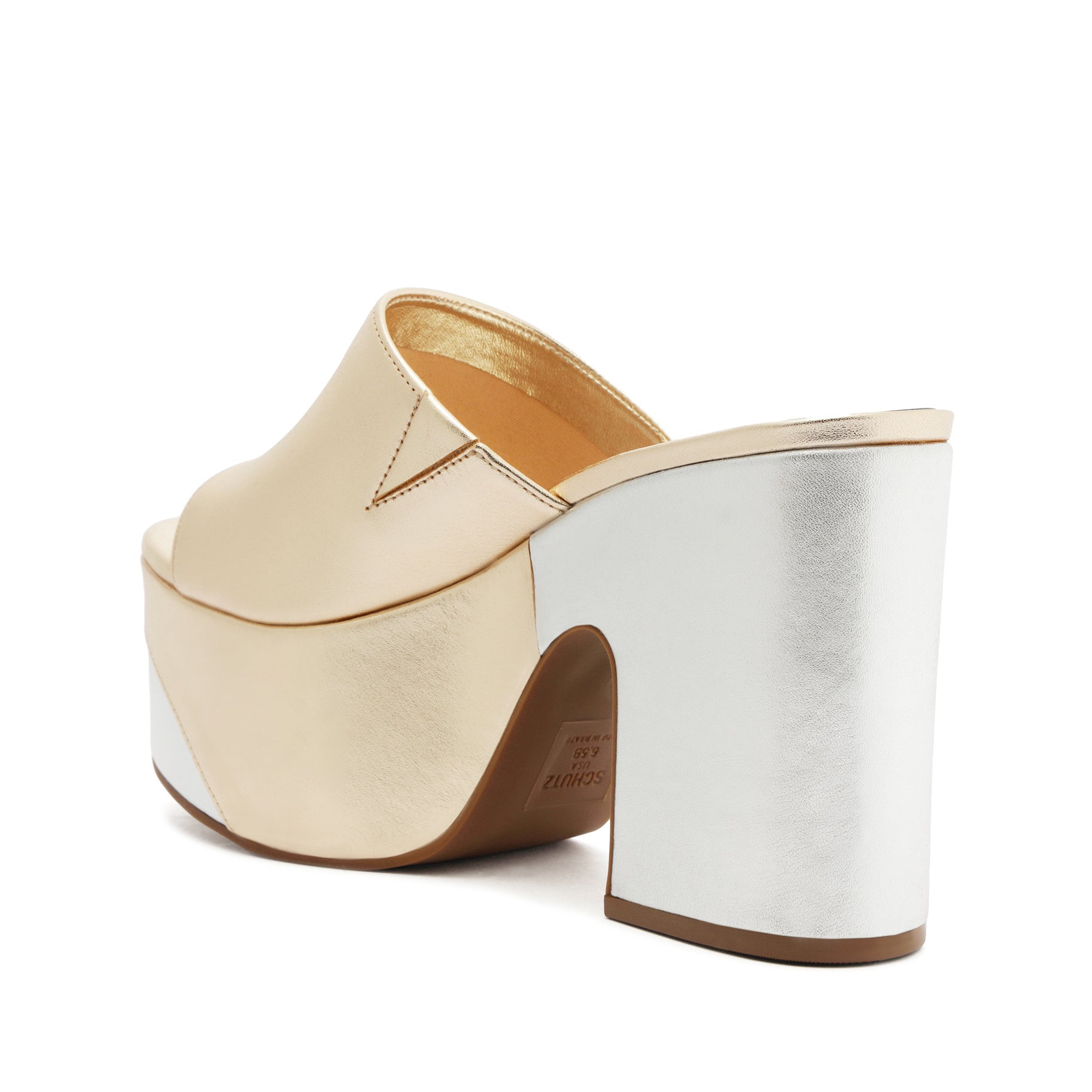 Dalle Metallic Leather Sandal High Summer 24 - Schutz Shoes