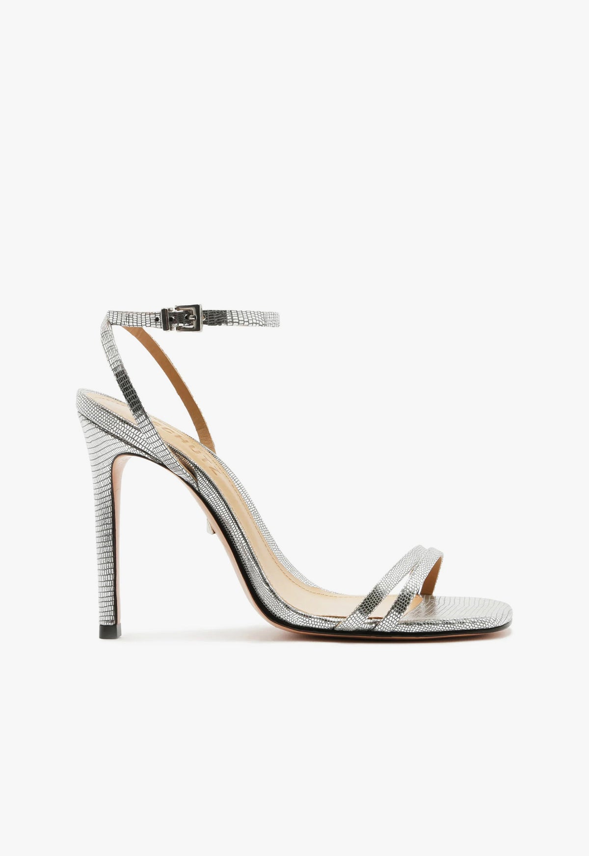 Altina Embossed-Leather Sandal Sandals ESSENTIAL 5 Silver Lizard Embossed Leather - Schutz Shoes