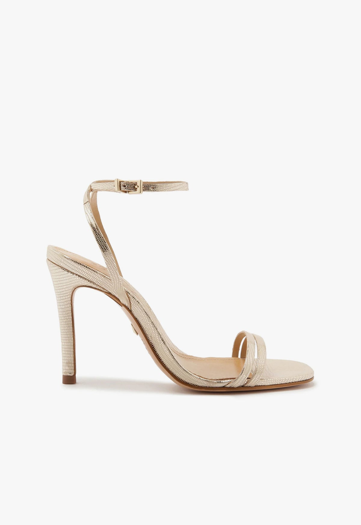 Altina Embossed-Leather Sandal Sandals ESSENTIAL 5 Platina Gold Lizard Embossed Leather - Schutz Shoes