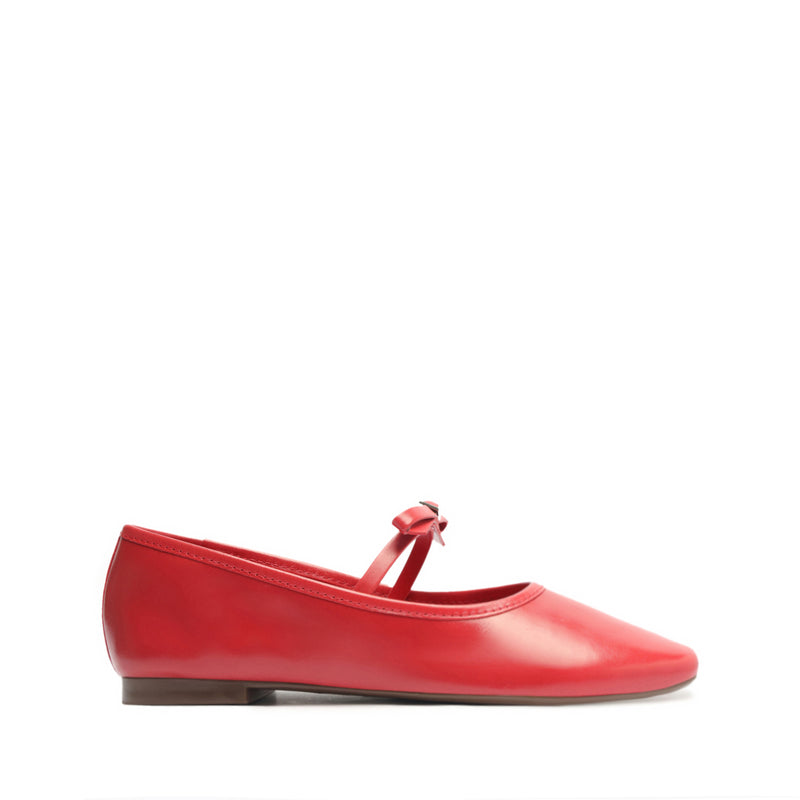 Nancy Soft Leather Flat Flats Winter 23 5 Red Soft Leather - Schutz Shoes