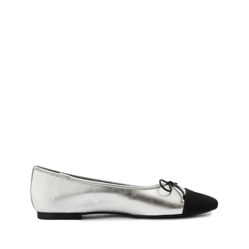 Arissa Leather Flat Flats Pre Fall 24 5 Silver Leather - Schutz Shoes