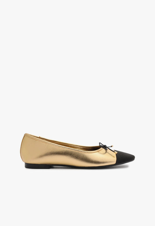 Arissa Metallic Leather Flat Flats Pre Fall 24 5 Gold Leather - Schutz Shoes