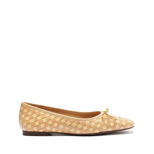 Arissa Woven Leather Flat Flats Summer 24 5 Beige Atanado Leather - Schutz Shoes