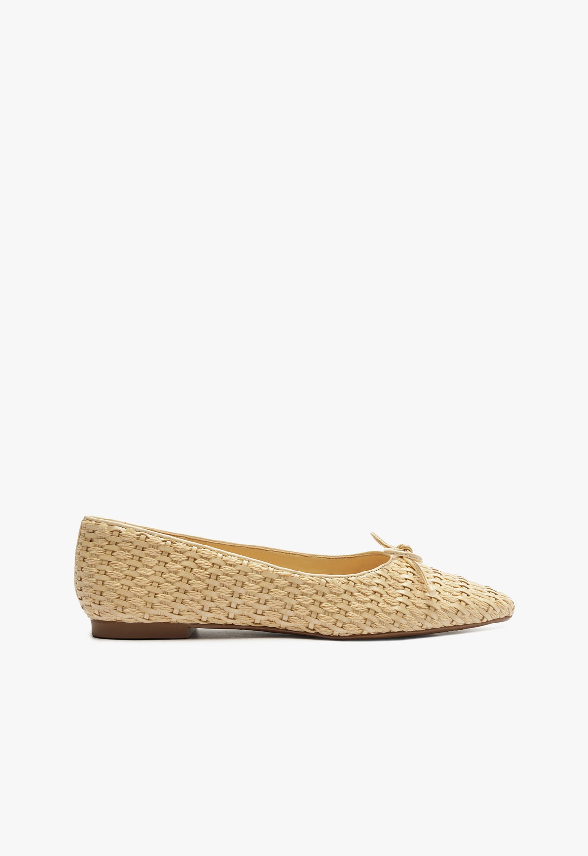 Arissa Straw Ballet Flat Flats Resort 25 5 Beige Leather - Schutz Shoes