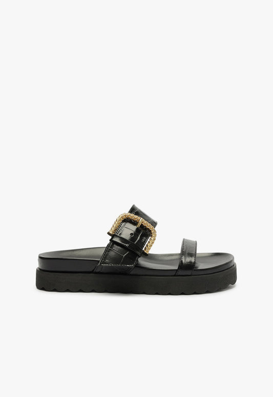 Brinna Leather Sandal 5 Black Leather - Schutz Shoes