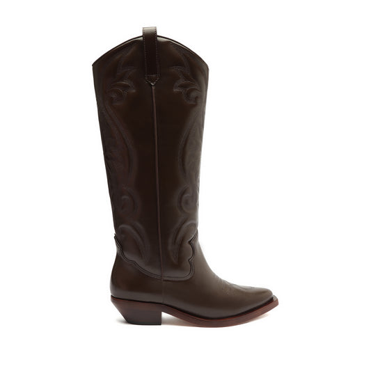 Zachy Up Leather Boot Boots FALL 23 5 Dark Chocolate Leather - Schutz Shoes