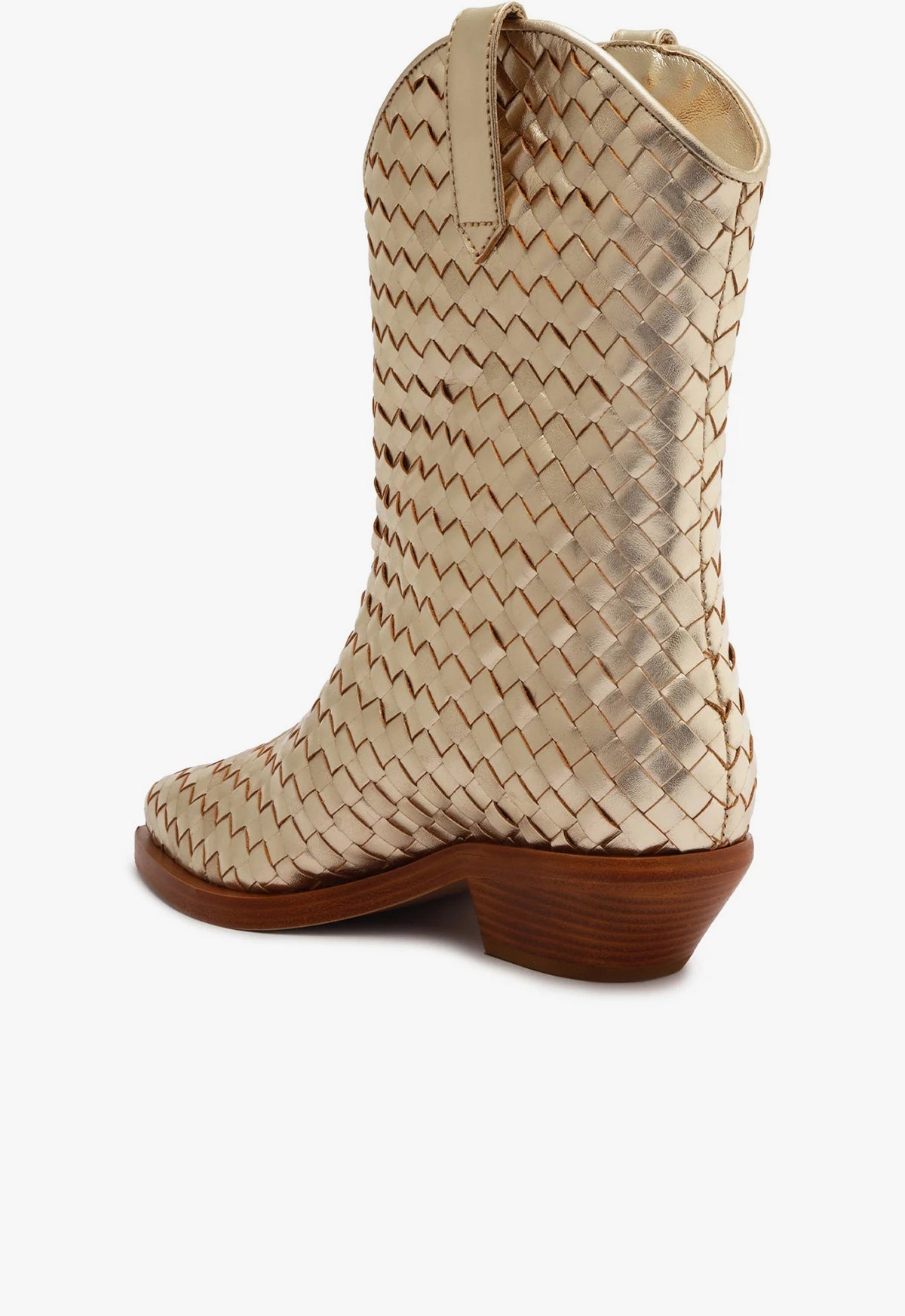 Cicera Woven Metallic Leather Bootie Booties SPRING 24 - Schutz Shoes