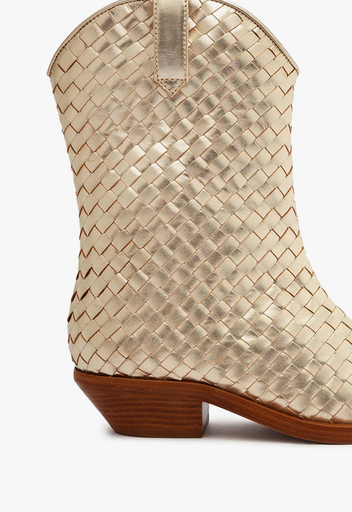 Cicera Woven Metallic Leather Bootie Booties SPRING 24 - Schutz Shoes