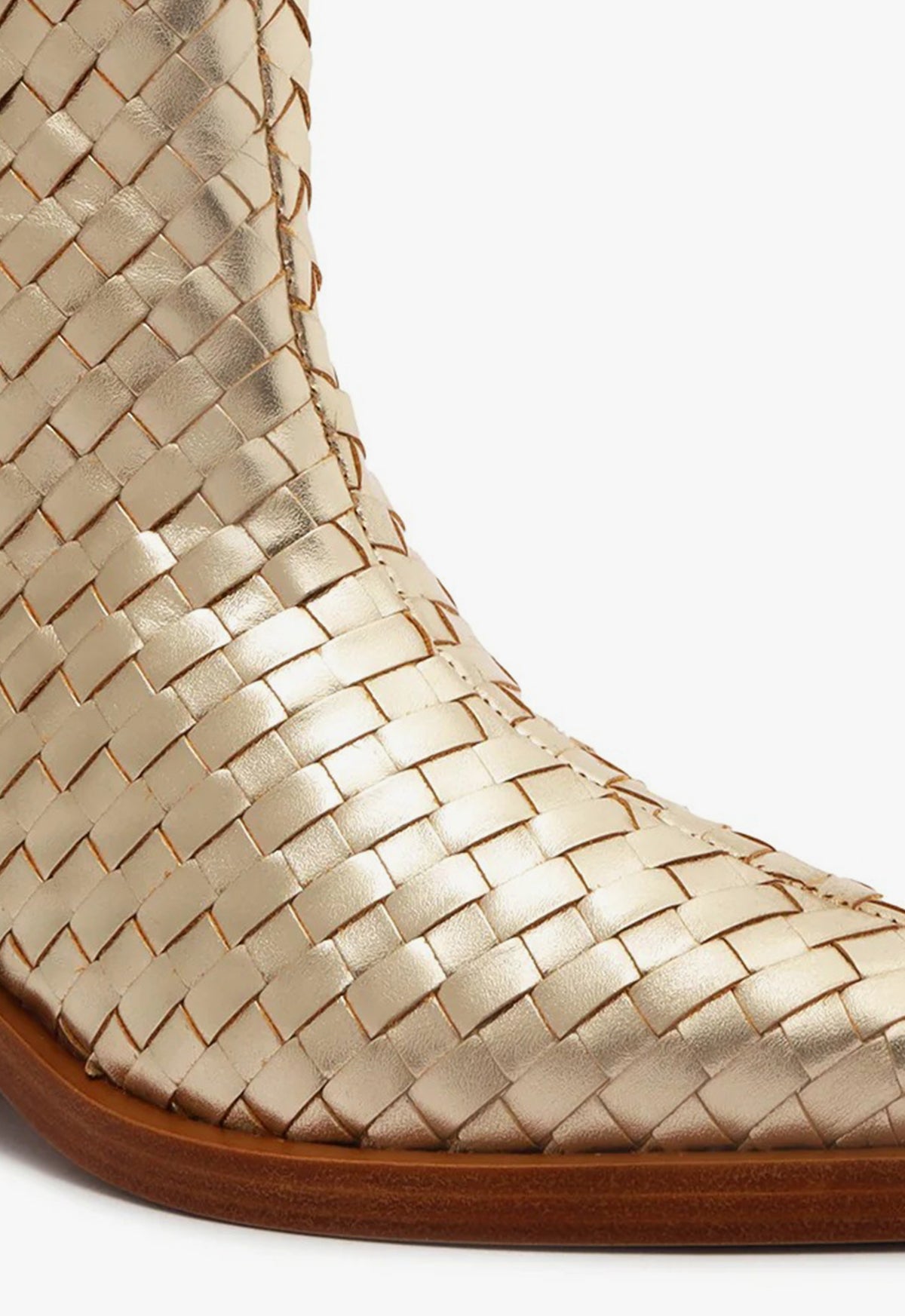 Cicera Woven Metallic Leather Bootie Booties SPRING 24 - Schutz Shoes