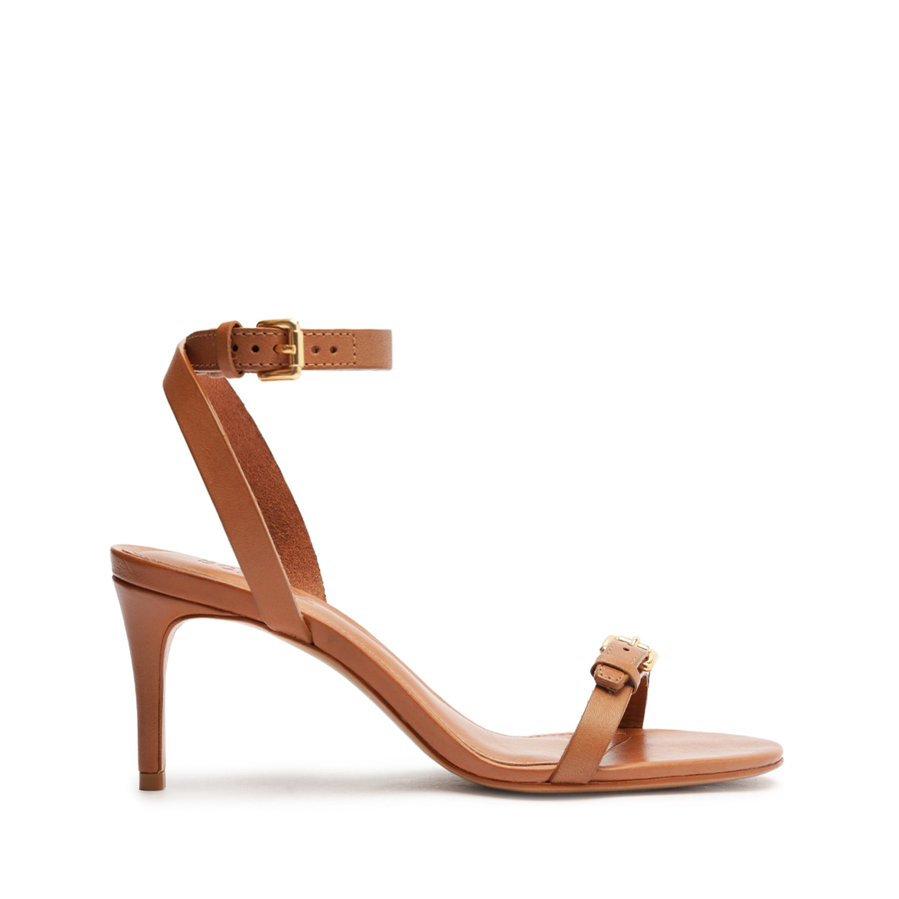 Aurora Mid Stiletto Leather Sandal Sandals SPRING 24 5 Honey Peach Atanado Real - Schutz Shoes