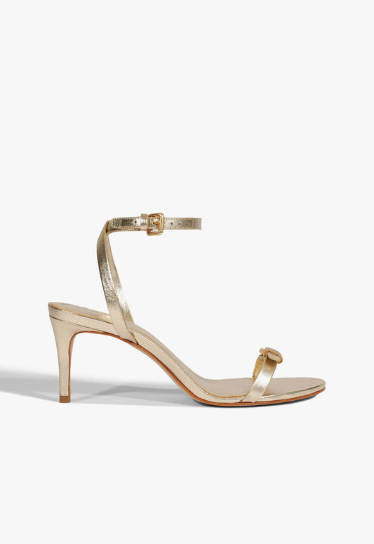 Aurora Mid Leather Sandal Sandals Spring 25 5 Gold Metallic - Schutz Shoes