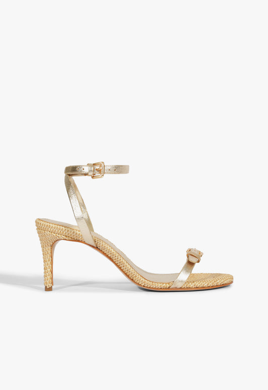 Aurora Mid Leather Sandal Sandals Spring 25 5 Gold Metallic - Schutz Shoes