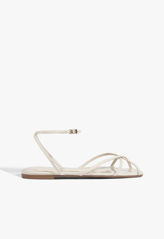 Caeline Buckle Patent Sandal 5 Sugar White Leather - Schutz Shoes