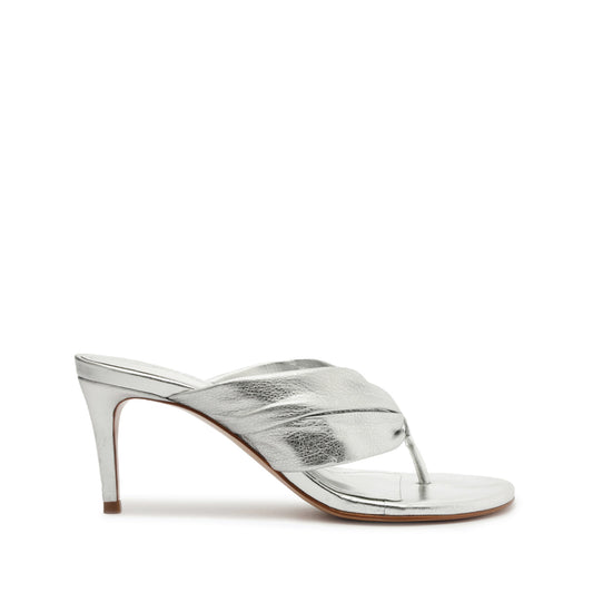 Willow Leather Sandal SPRING 24 5 Silver Calf Leather - Schutz Shoes