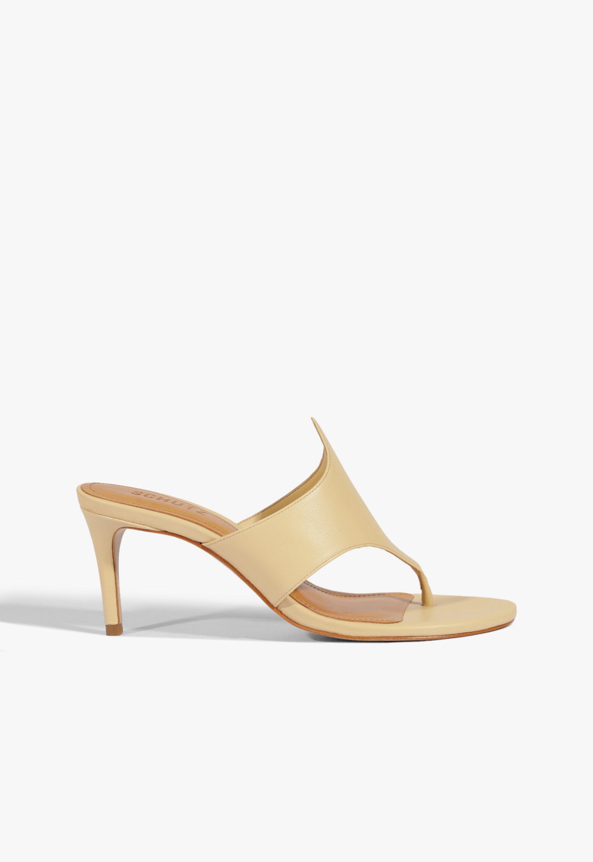 Elena Leather Sandal Spring 25 5 Natural Nibs Leather - Schutz Shoes