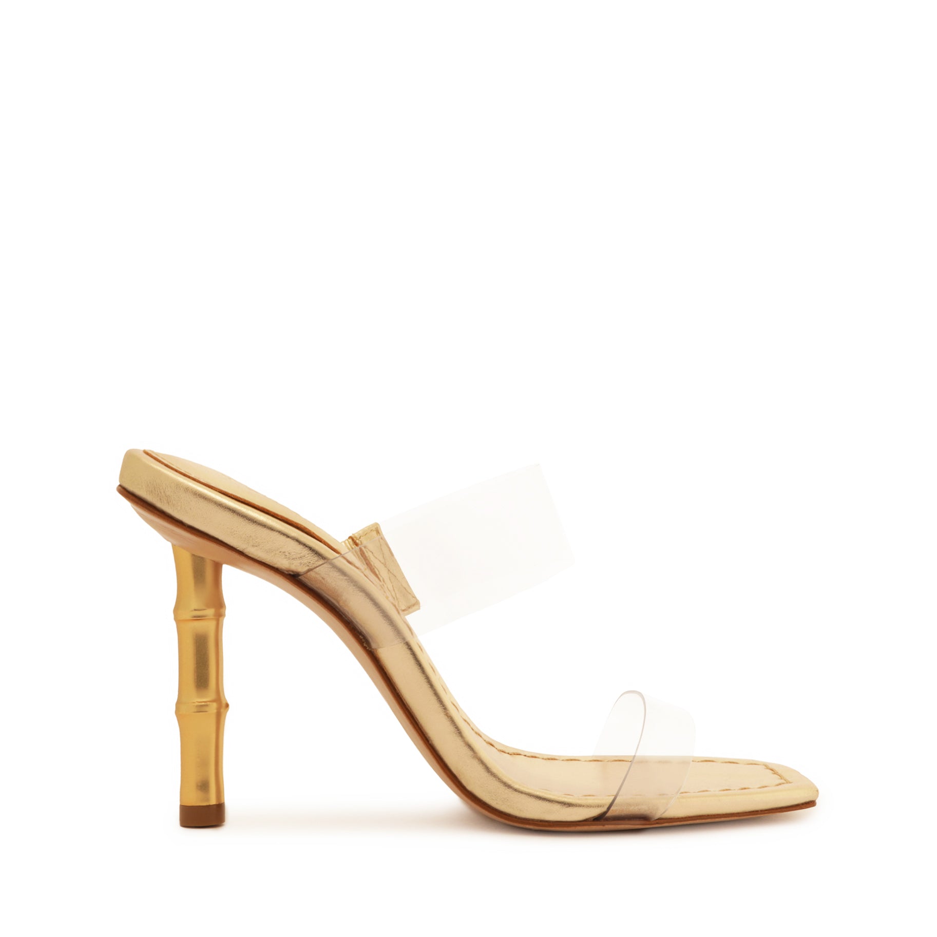 Ariella Bamboo Leather Sandal Sandals High Summer 23 5 Gold Vinyl & Metallic Nappa Leather - Schutz Shoes