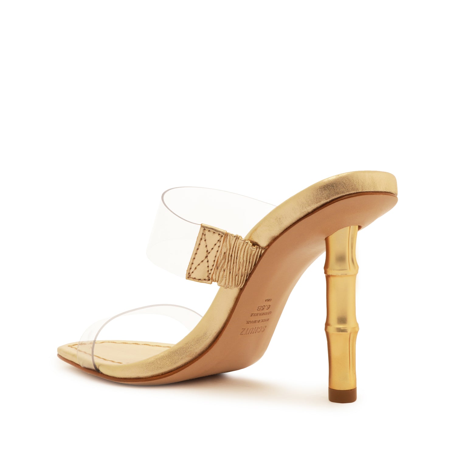Ariella Bamboo Leather Sandal Gold