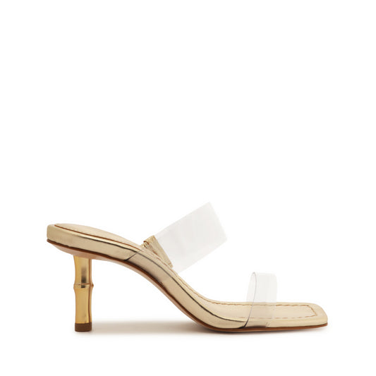 Ariella Bamboo Leather Sandal Sandals High Summer 23 5 Gold Vinyl & Metallic Nappa Leather - Schutz Shoes