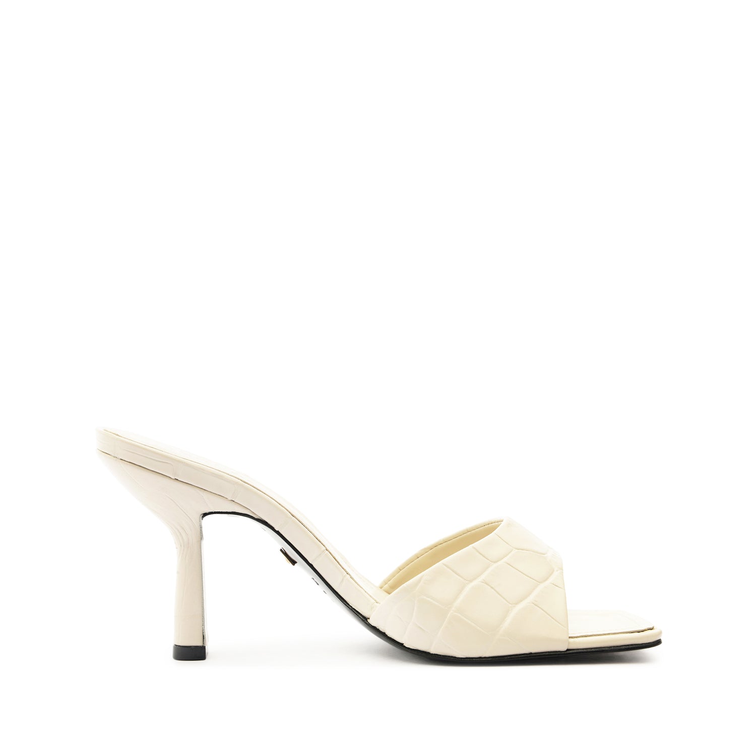 Posseni Leather Sandal Sandals Pre Fall 24 5 White Croco Embossed Leather - Schutz Shoes