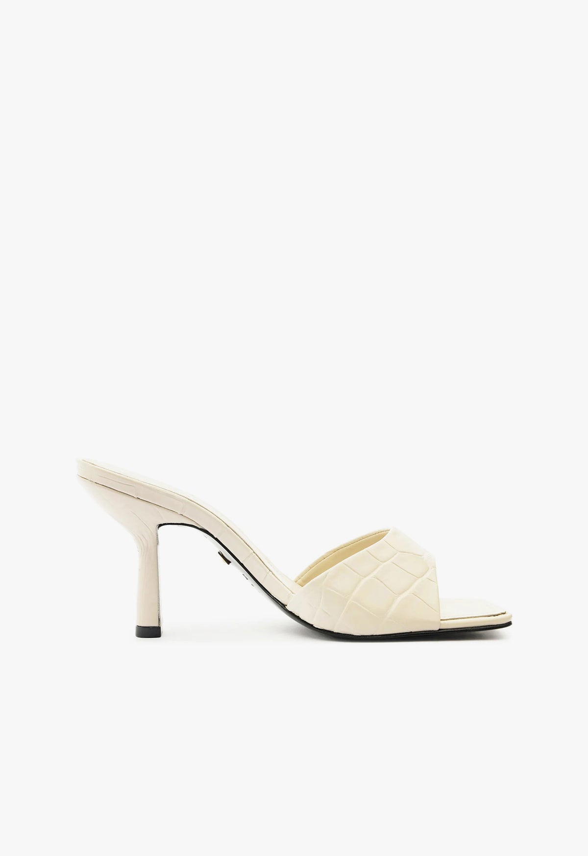 Posseni Leather Sandal Sandals Pre Fall 24 5 White Croco Embossed Leather - Schutz Shoes