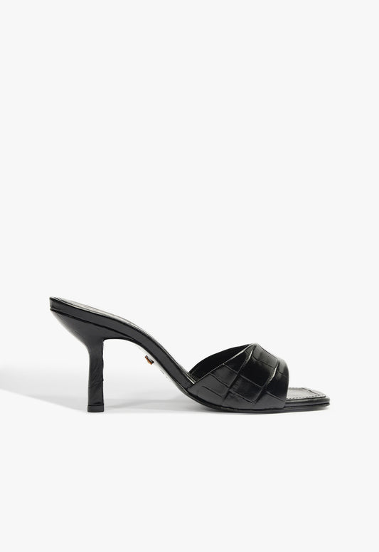 Posseni Sandal PRE FALL 24 5 Black Croc - Schutz Shoes