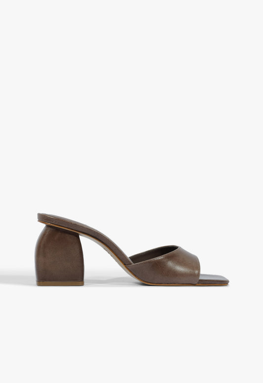 Leena Leather Sandal 5 Root Brown Leather - Schutz Shoes