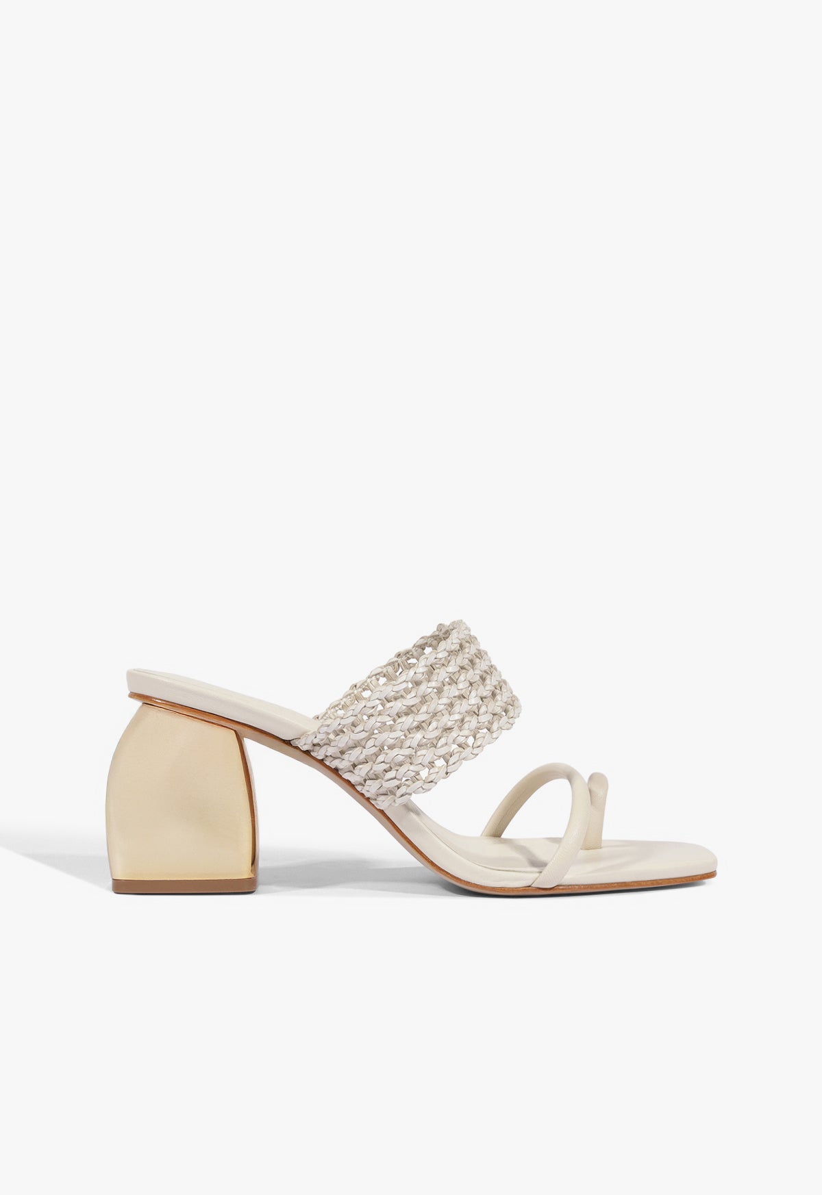 Aberdeen Mid Sandal 5 Sugar White Synthetic - Schutz Shoes
