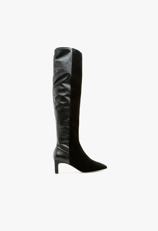 Donata Boot Boots WINTER 23 5 Black Suede & Leather - Schutz Shoes