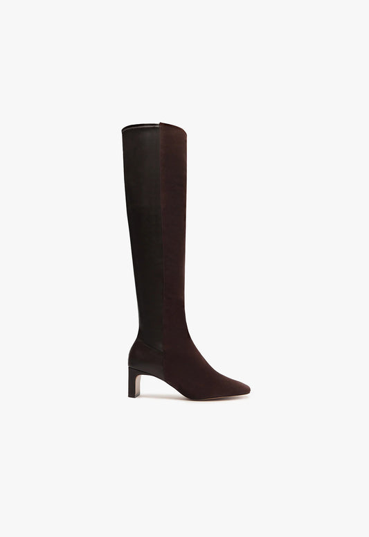 Donata Boot WINTER 23 5 Dark Chocolate Suede & Nappa Leather - Schutz Shoes