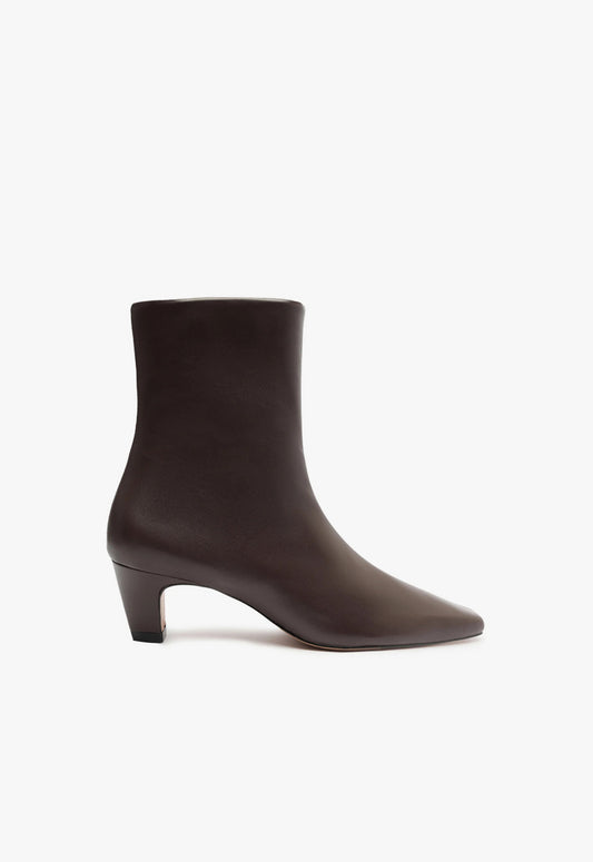 Dellia Nappa Leather Bootie Booties WINTER 23 5 Dark Chocolate Nappa Leather - Schutz Shoes