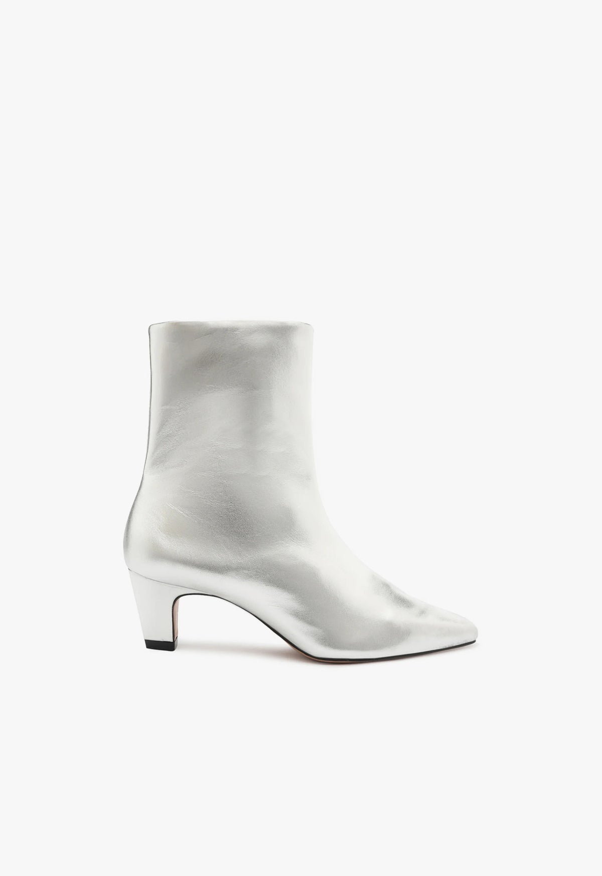 Dellia Metallic Leather Bootie Booties WINTER 23 5 Silver Metallic Leather - Schutz Shoes