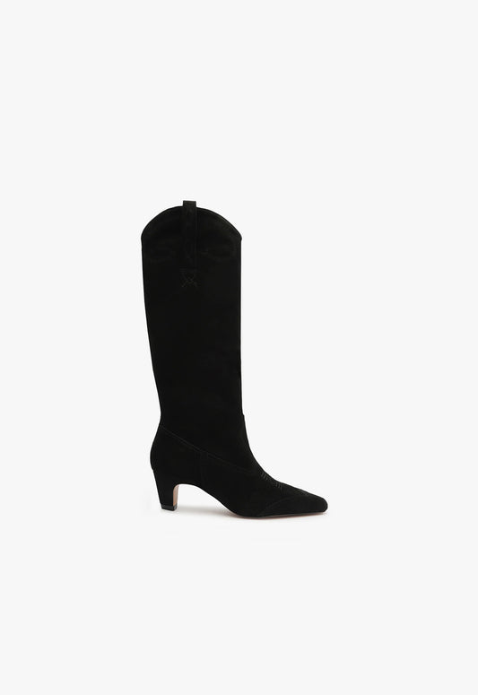 Allie Up Suede Boot WINTER 23 5 Black Cow Suede - Schutz Shoes