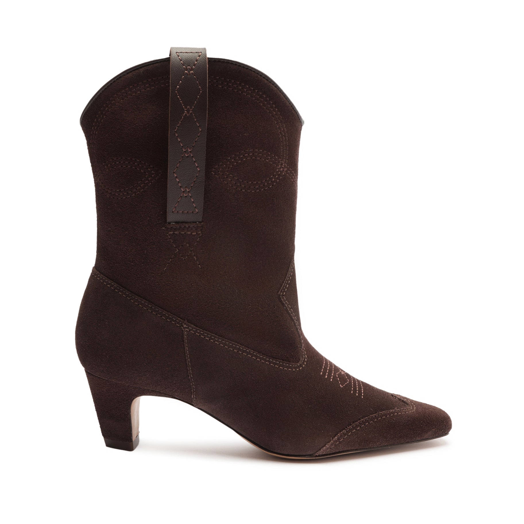 Allie Suede Bootie Booties WINTER 23 5 Dark Chocolate Cow Suede - Schutz Shoes