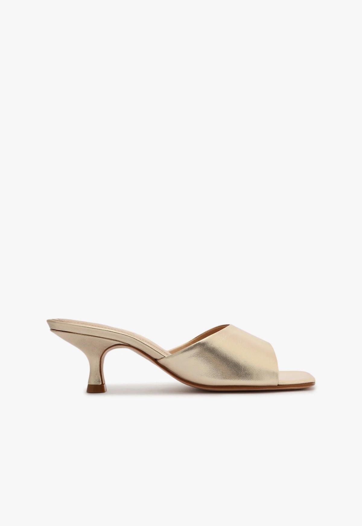 Dethalia Metallic Leather Sandal FALL 24 5 Platina Gold Metallic Leather - Schutz Shoes