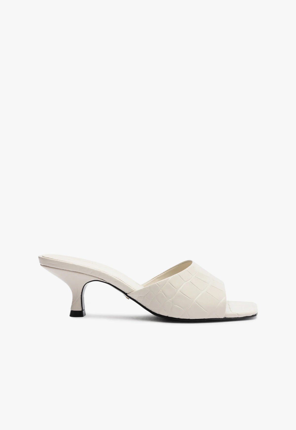 Dethalia Croco Leather Sandal Sandals Pre Fall 24 5 White Croco Embossed Leather - Schutz Shoes