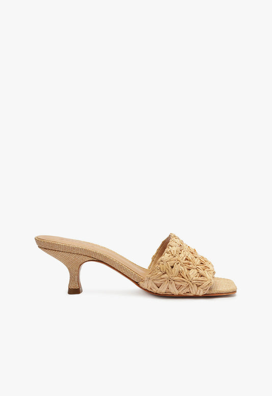 Dethalia Straw Raffia Sandal SUMMER 24 5 Beige Synthetic - Schutz Shoes